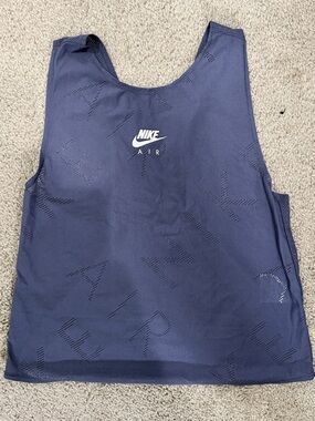 Nike Navy Blue Mesh Athletic Tank with White Logo
